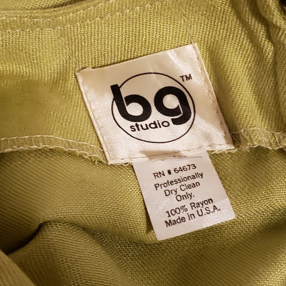 Vintage Wide Shoulder Top by BG Studio Citron w/ Suede Size Large - Picture 5 of 6